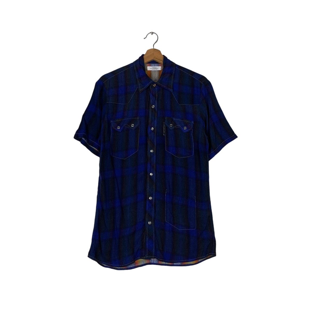 HOLLYWOOD RANCH MARKET H.R.MARKET Tartan Short Sleeve Western Shirt #1419-C64 Size US S / EU 44-46 / 1 - 1 Thumbnail