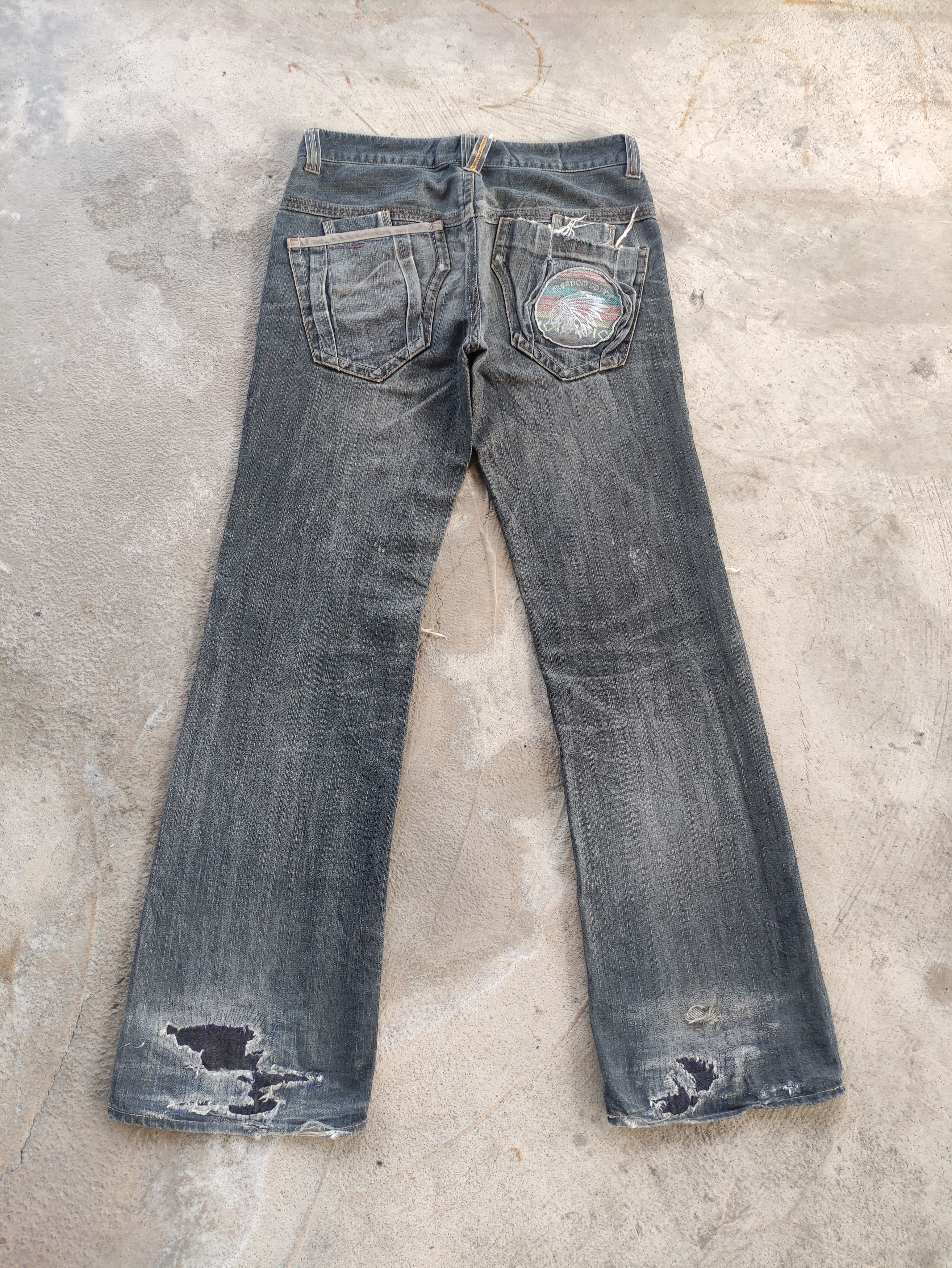 Japanese Brand Vintage Japanese Flare Jean Distressed Fader Denim Size US 34 / EU 50 - 8 Thumbnail