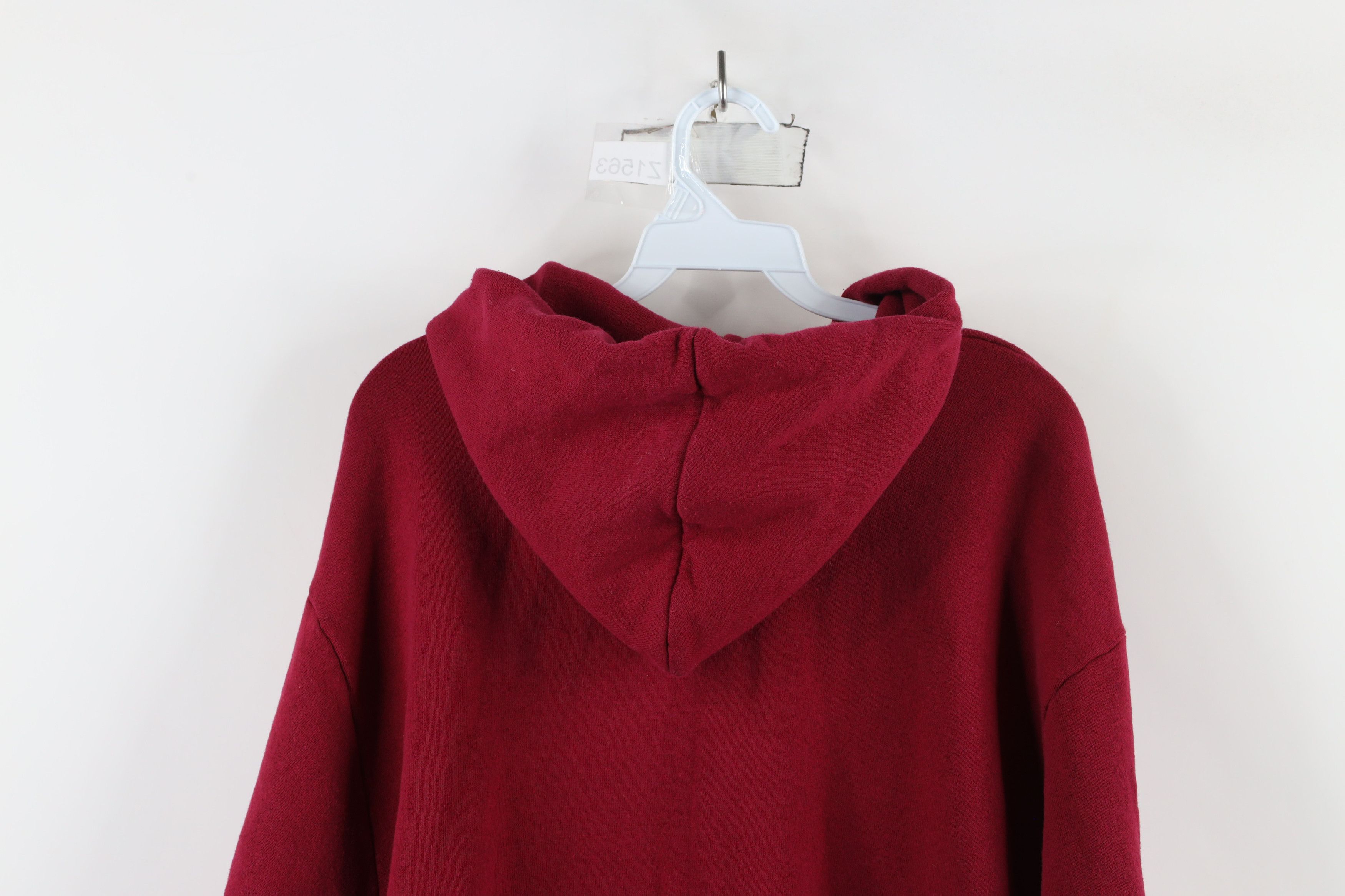 Vintage Vintage 90s Streetwear Full Zip Hoodie Sweatshirt Red USA Size US XL / EU 56 / 4 - 12 Thumbnail