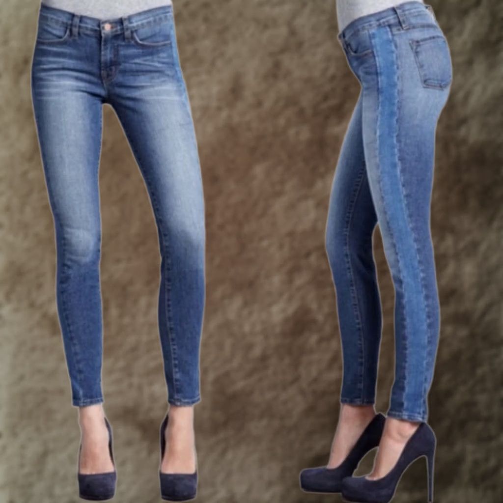 J Brand J Brand Jeans The Cass Skinny Bliss Women 27 Denim Pockets Contrast Side Strips Bohemian Preppy USA VINTAGE? Size 27" / US 4 / IT 40 - 1 Thumbnail