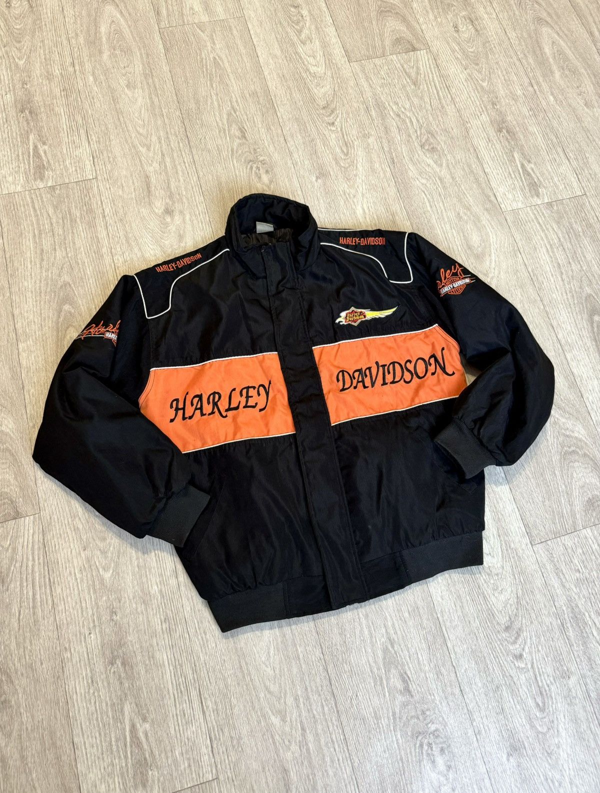 Harley Davidson 🔷Vintage Harley Davidson Bomber Jacket 90s🔷 Size US M / EU 48-50 / 2 - 1 Thumbnail