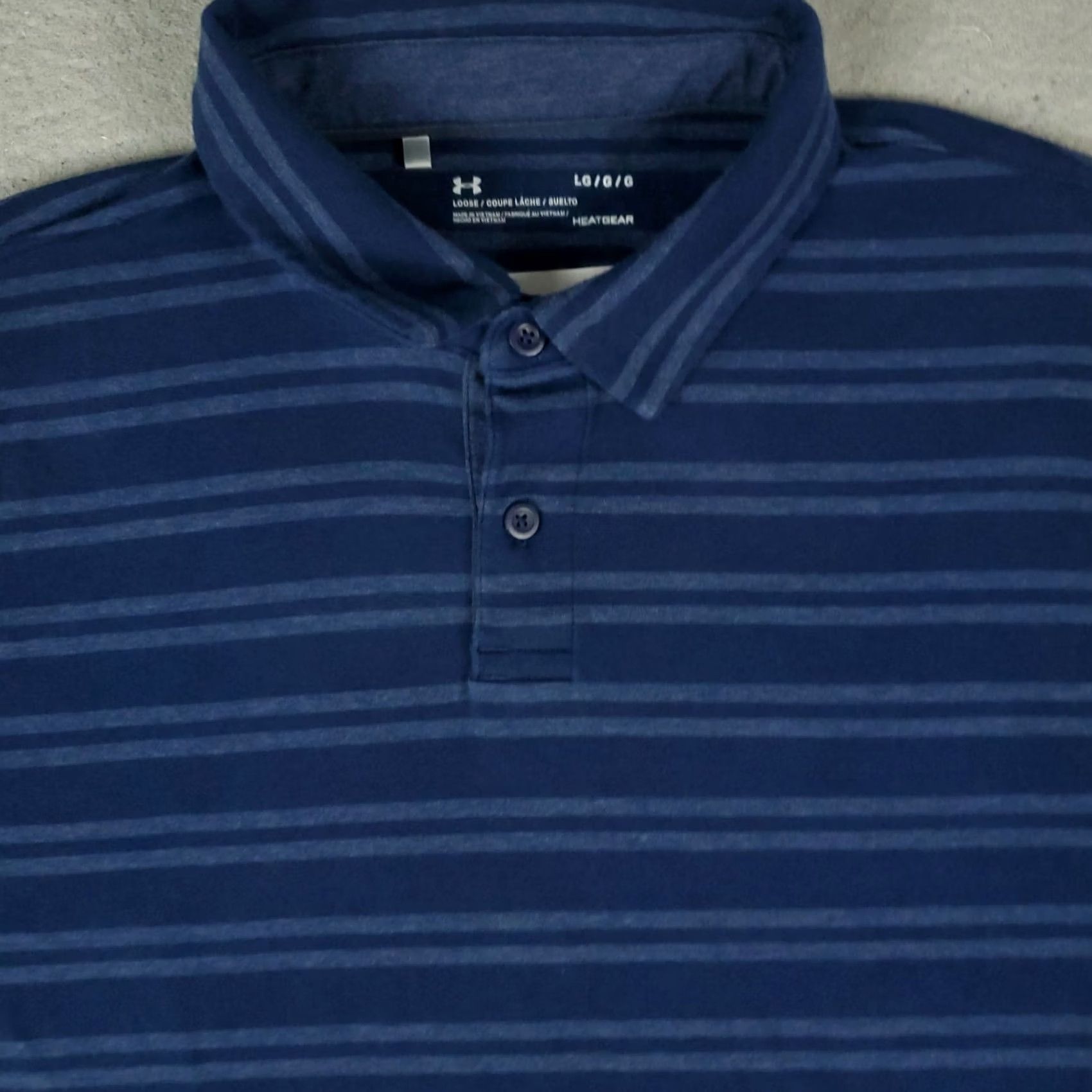 Under Armour Under Armour Polo Shirt Mens Large Blue Striped Cotton Golf Casual Short Sleeve Size US L / EU 52-54 / 3 - 2 Thumbnail