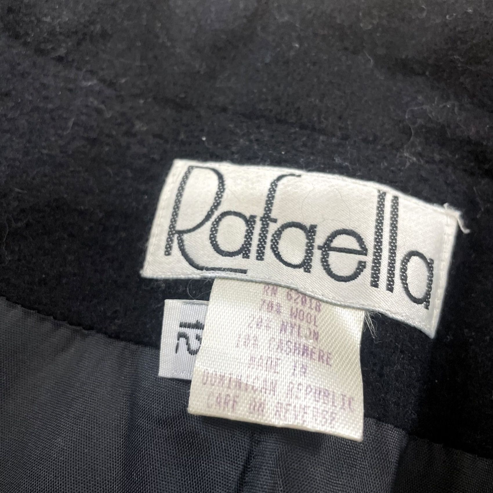 Vintage VINTAGE Rafaella Wool Cashmere Jacket Women 12 Black 90s Blazer Coat Minimal Lined Buttoned Wool Blend Jacket Size XL / US 12-14 / IT 48-50 - 6 Thumbnail