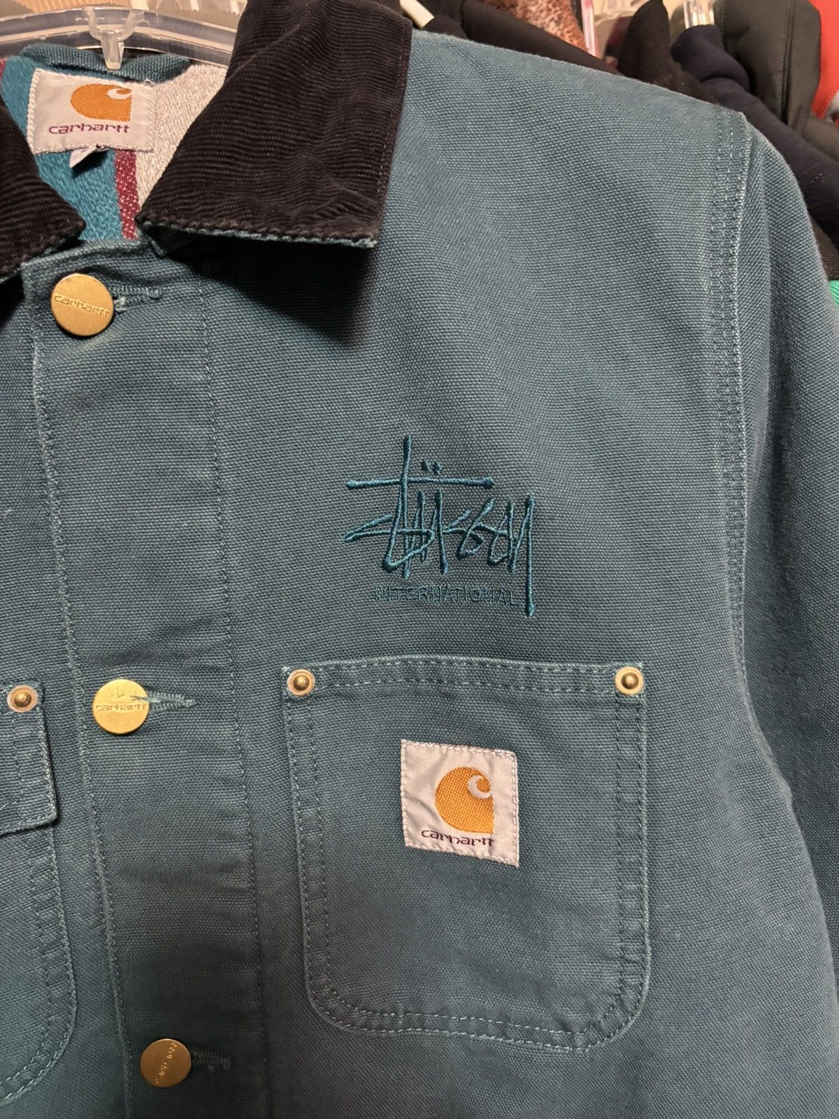 Carhartt × Stussy Carhartt WIP x Stussy Chore Coat Teal Size US S / EU 44-46 / 1 - 5 Thumbnail