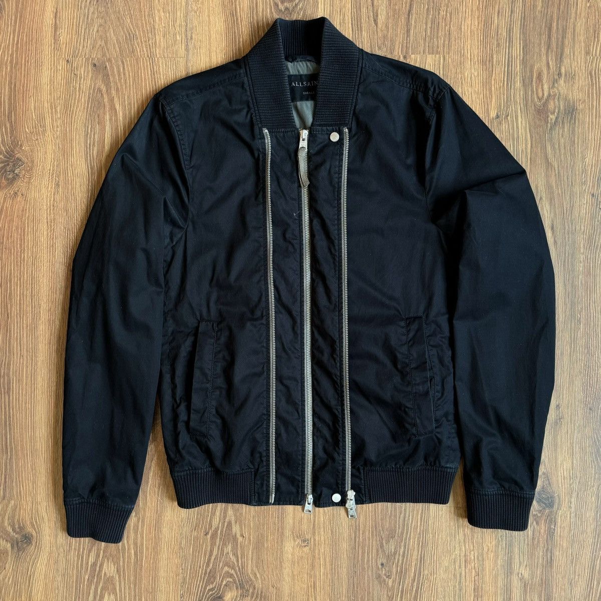 Allsaints All Saints Marlowe Bomber Jacket Double Zip Cotton Black Size US S / EU 44-46 / 1 - 1 Thumbnail