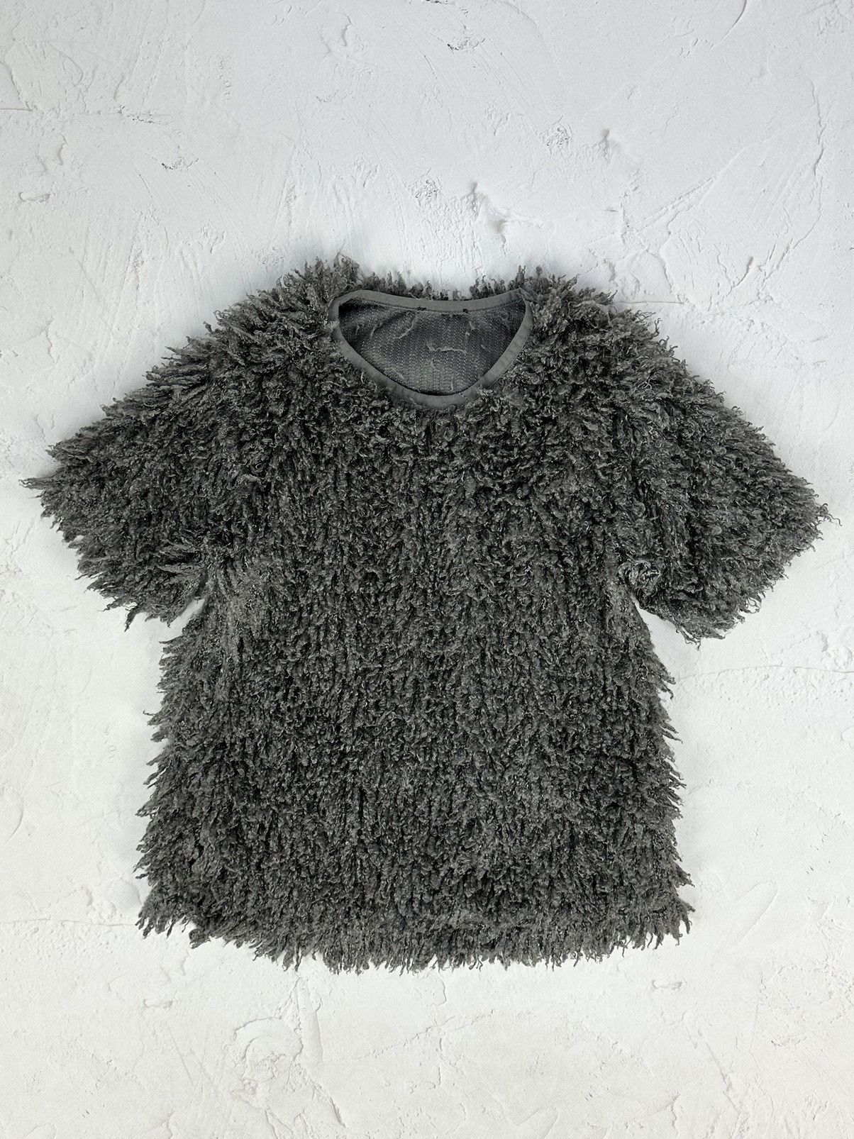 Japanese Brand × Vintage Y2K Vintage Grey Mohair Tee Size S / US 4 / IT 40 - 1 Thumbnail