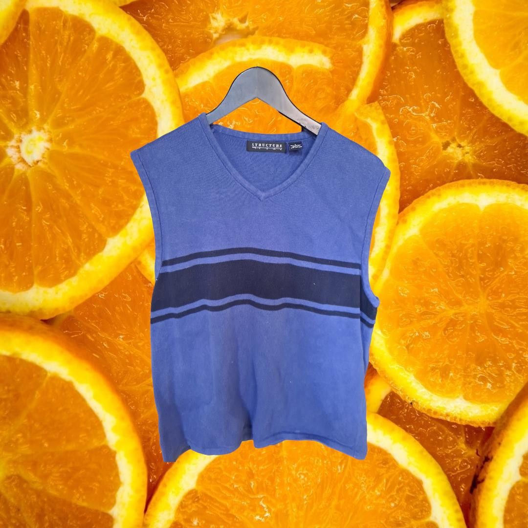 Structure Structure 90s Sweater Vest Tone Blue Size Large Size US L / EU 52-54 / 3 - 1 Thumbnail
