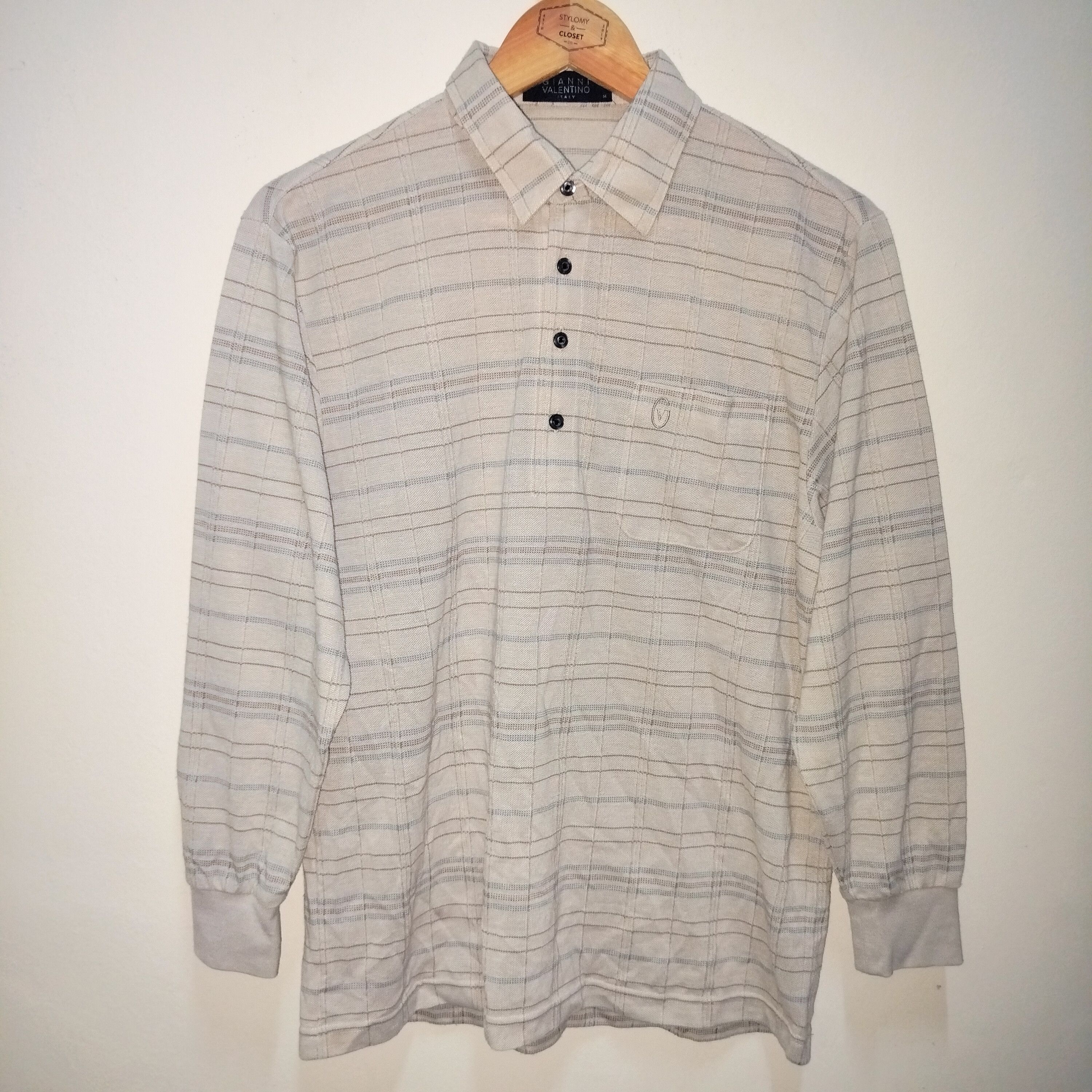 Gianni Valentino Italy tipped long sleeve polo