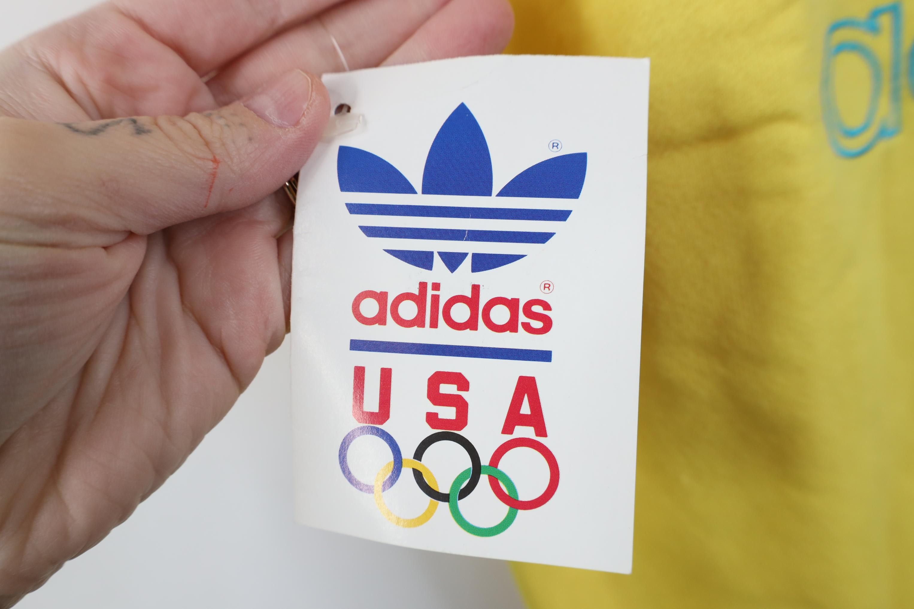 Adidas Deadstock Vintage 80s Adidas Sweatshirt Vest USA Yellow Size US S / EU 44-46 / 1 - 6 Thumbnail
