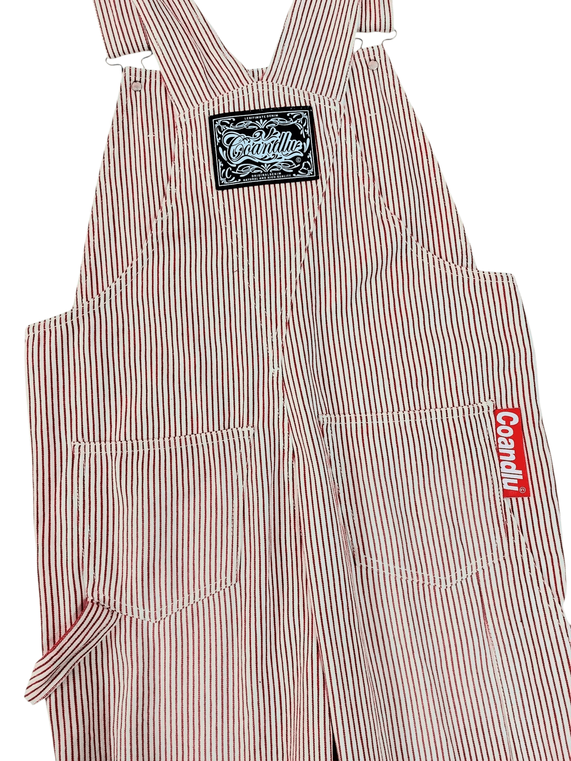Vintage Rare 💥 Co and Lu 90's Hickory Stripe Big Logo Overalls Size 31" - 10 Thumbnail