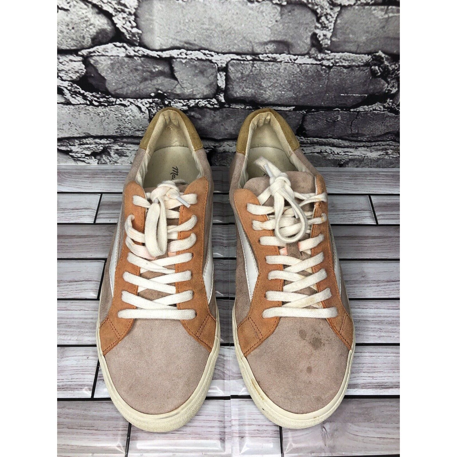 Madewell Madewell Sidewalk Suede Orange Leather Lace Low Top Sneakers Size US 10 / IT 40 - 11 Thumbnail