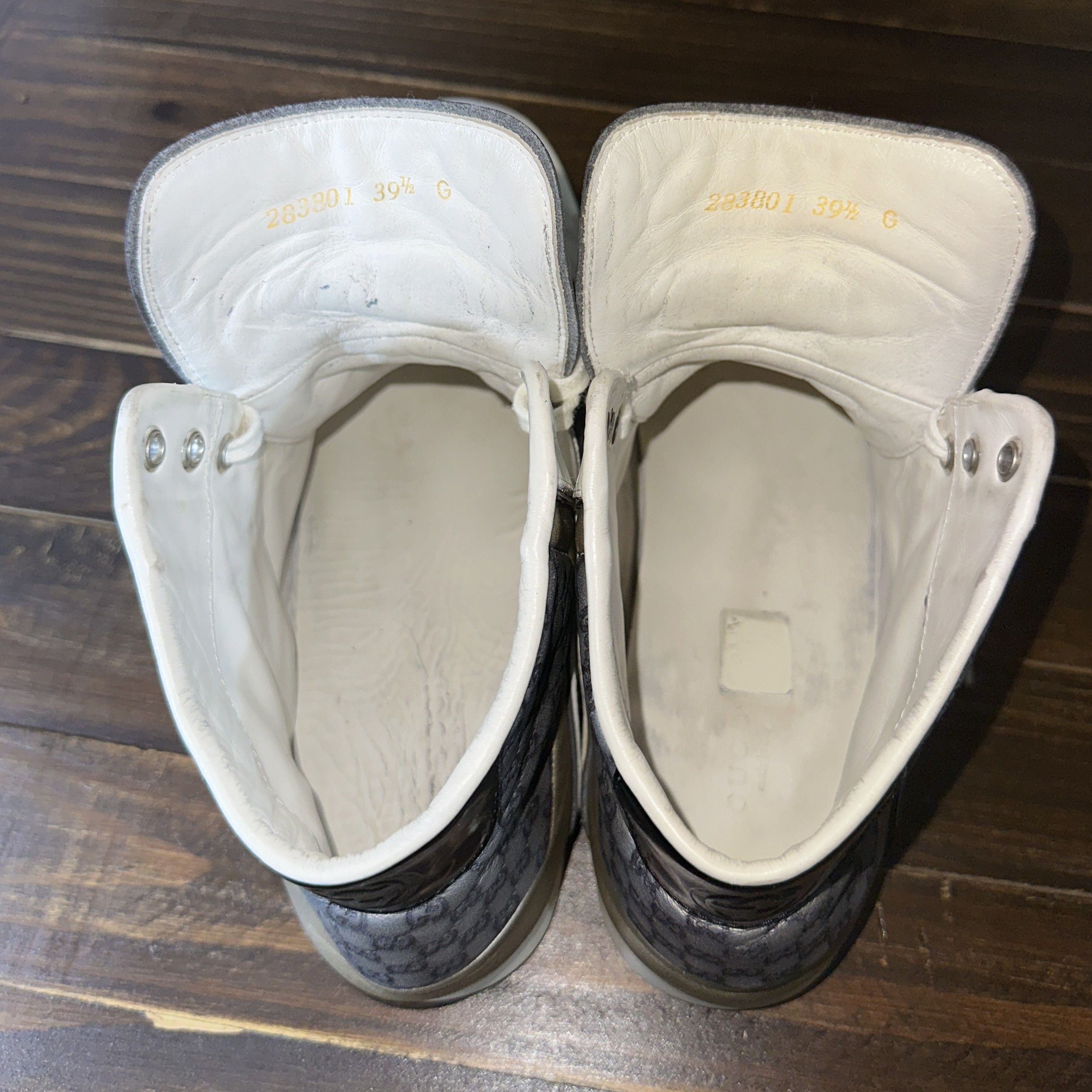 Gucci × Leather GUCCI Guccissima Monogram Leather Hi-Top Sneakers Italy Size US 9.5 / IT 39.5 - 14 Thumbnail