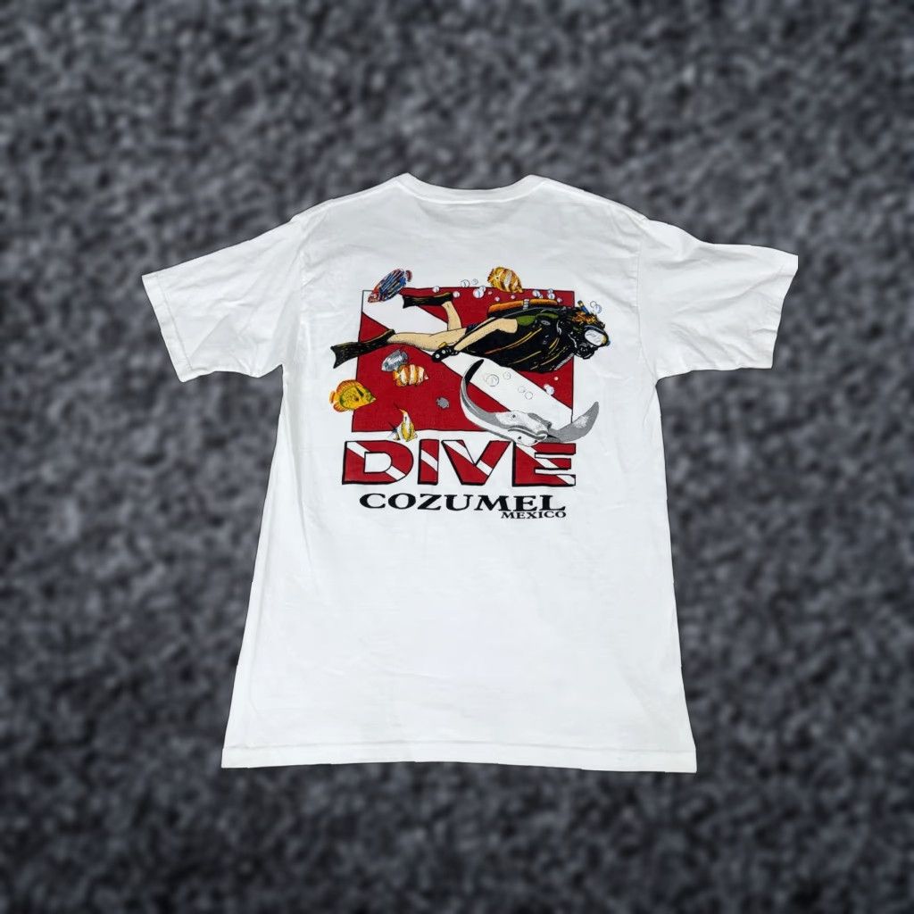 Vintage VINTAGE Cozumel Mexico Scuba Diving Shirt Mens M Ocean Dive Ocean Flag Tee Size US M / EU 48-50 / 2 - 1 Thumbnail