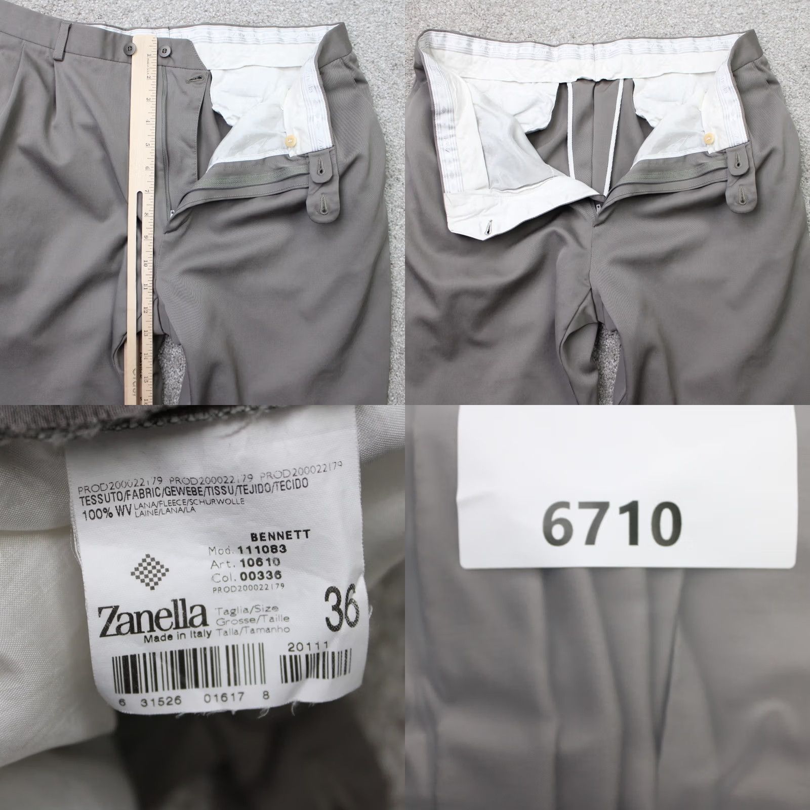 Zanella Zanella Pants Men 36 Beige Wool Pleated Cuffed Straight Leg Regular Dress Pants 36x28 Included Lined Modern 90s Preppy Mens Size US 36 / EU 52 - 8 Thumbnail