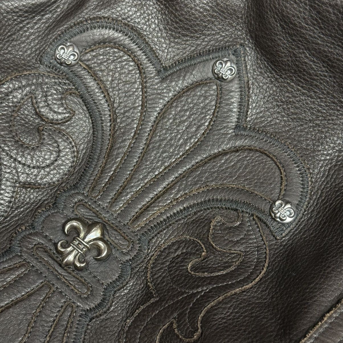 Chrome Hearts Chrome Hearts Rare Brown Leather Fleur XL Duffel Bag Size ONE SIZE - 17 Thumbnail
