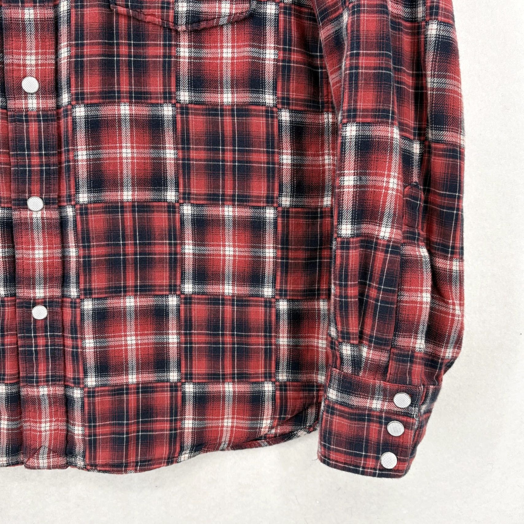 Lucky Brand Lucky Brand Shirt Mens M Red Plaid Western Pearl Snap Button Flannel Rodeo Shirt Size US M / EU 48-50 / 2 - 3 Thumbnail
