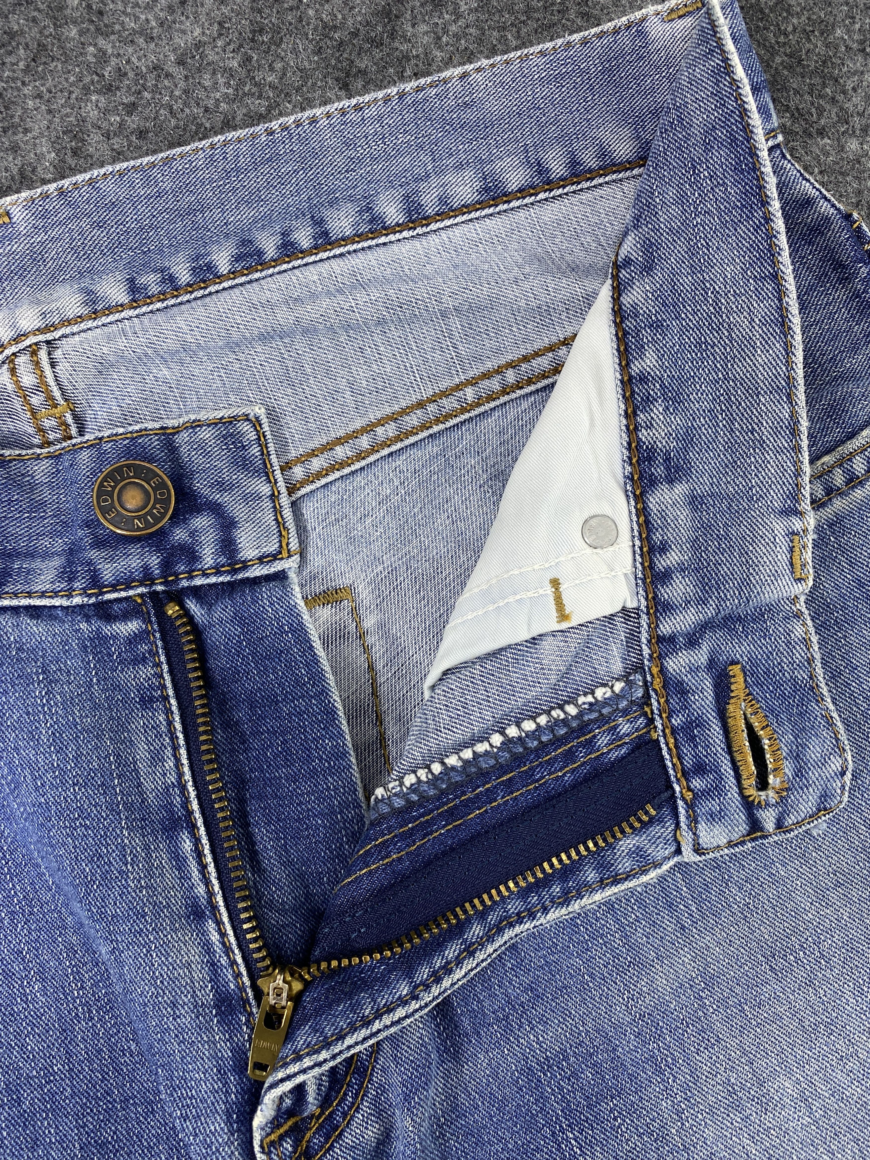 Edwin Edwin 503zz Distress Blue Wash Jeans - J970 Size US 34 / EU 50 - 5 Thumbnail