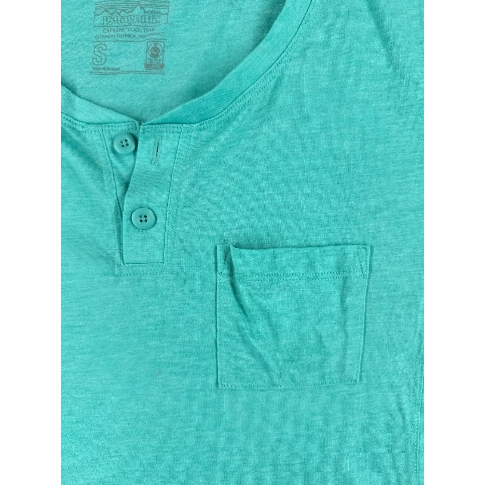 Patagonia Patagonia Shirt Women S Teal Short Sleeve Henley Capilene Cool Trail Size S / US 4 / IT 40 - 7 Thumbnail
