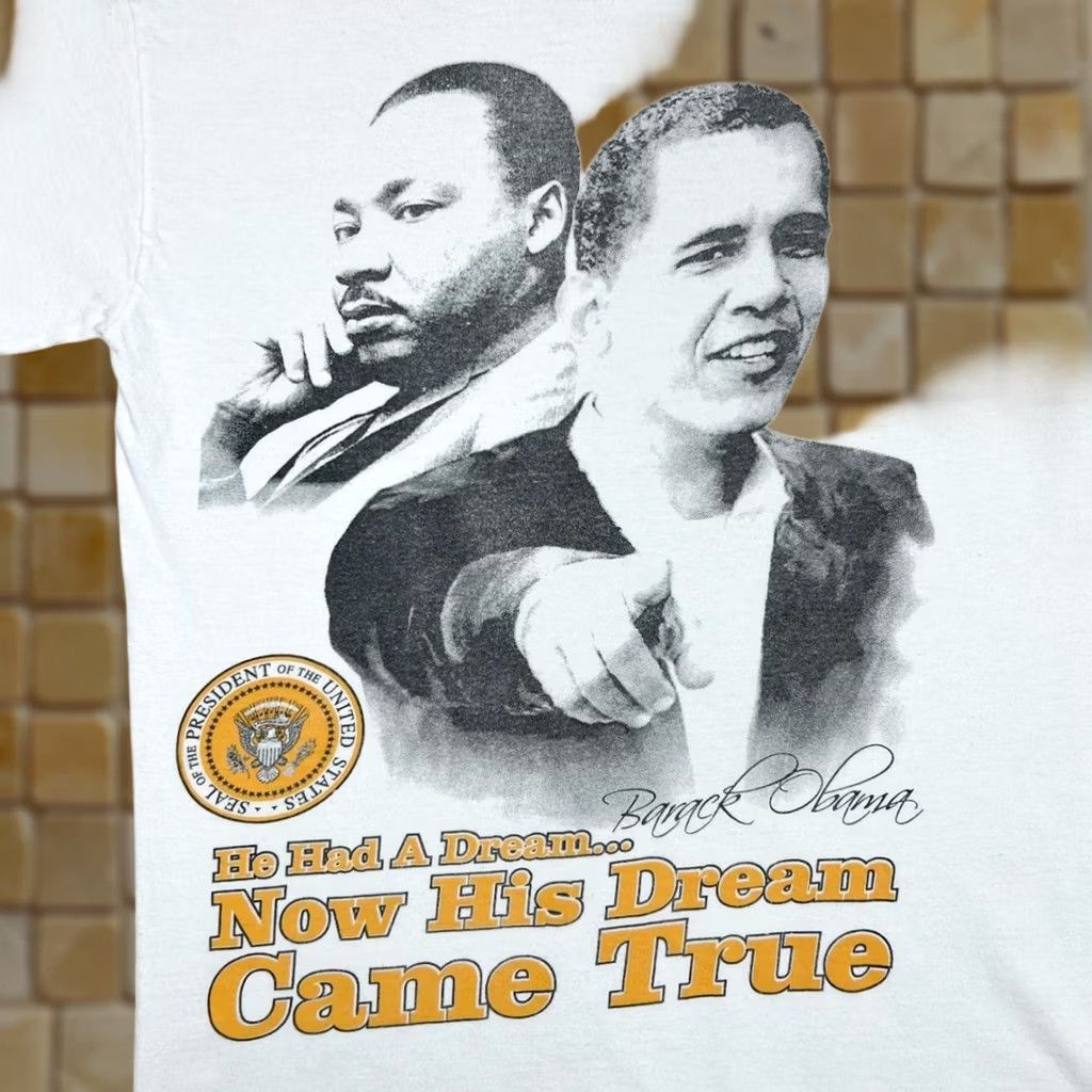 Gildan BARACK OBAMA Martin Luther King Political Souvenir Graphic White T-Shirt Small Mens XS? Size US S / EU 44-46 / 1 - 1 Thumbnail
