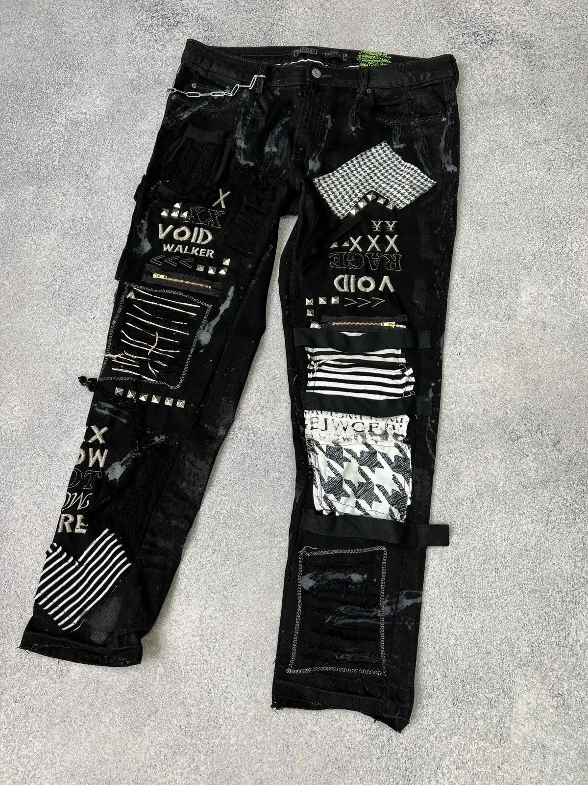 Japanese Brand × Vintage Vintage punk rock goth emo metal dark ripped crazy jeans Size US 40 / EU 56 - 3 Thumbnail
