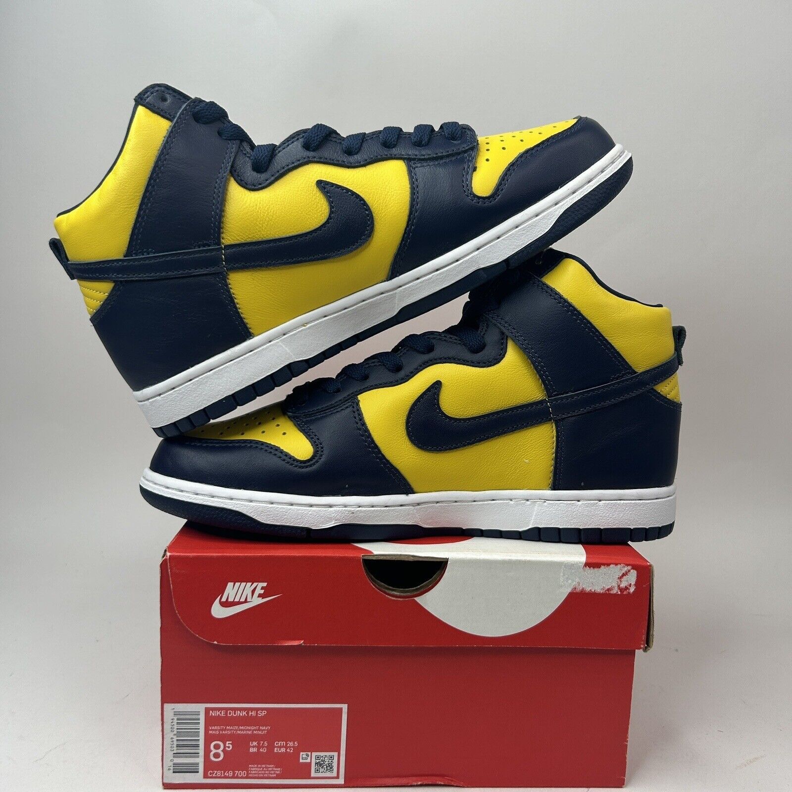 Nike Nike Dunk High Retro SP “Michigan/Maize Yellow” 2023 Size US 8.5 / EU 41-42 - 3 Thumbnail