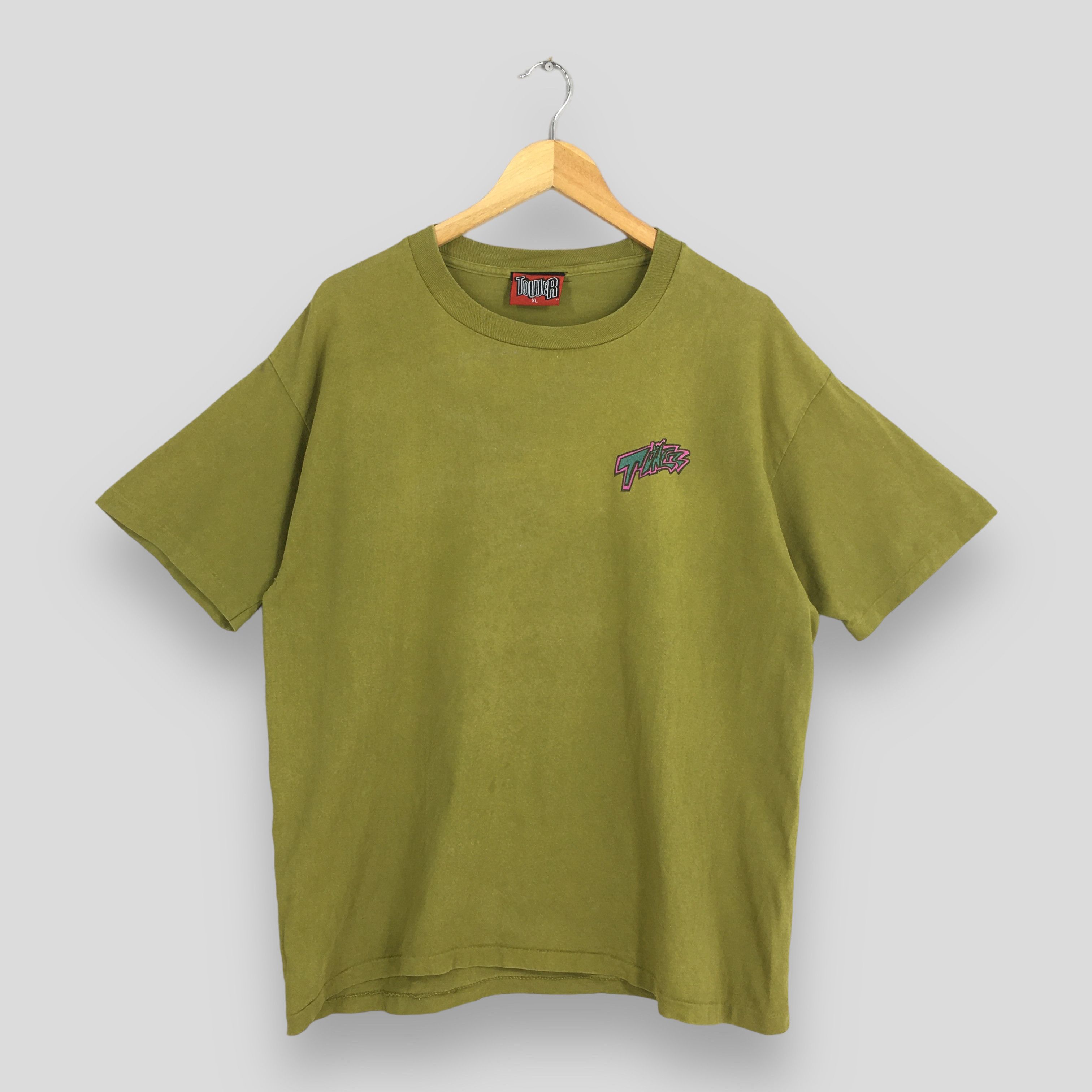 Vintage Vintage 90's Tower Records Green Tshirt XLarge Size US XL / EU 56 / 4 - 3 Thumbnail