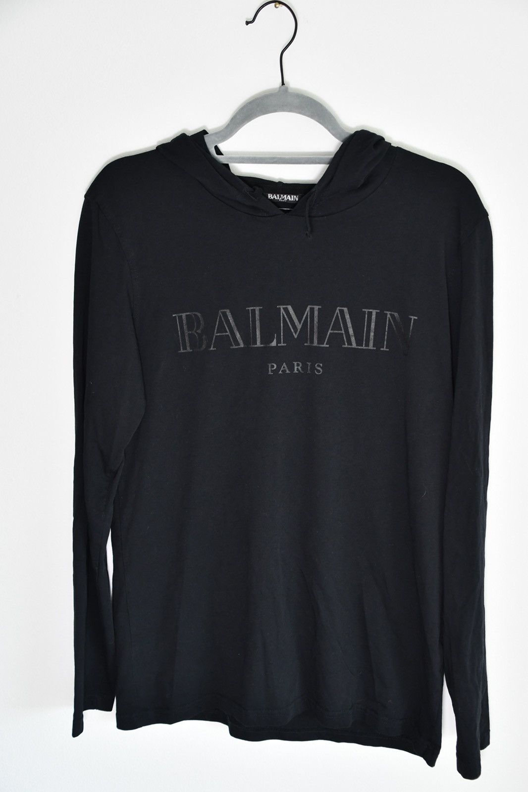 Balmain hooded t shirt hotsell