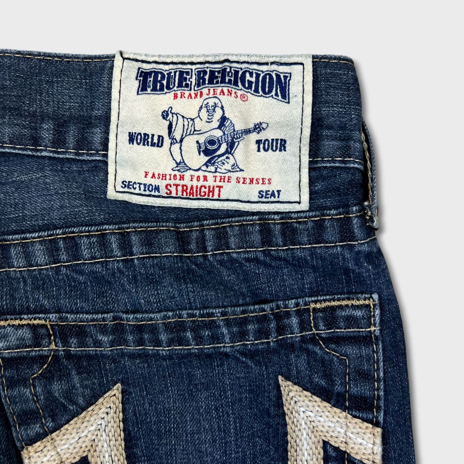 True Religion × Vintage True Religion Jeans 34x29 Straight World Tour USA Denim Pant Size US 34 / EU 50 - 7 Thumbnail