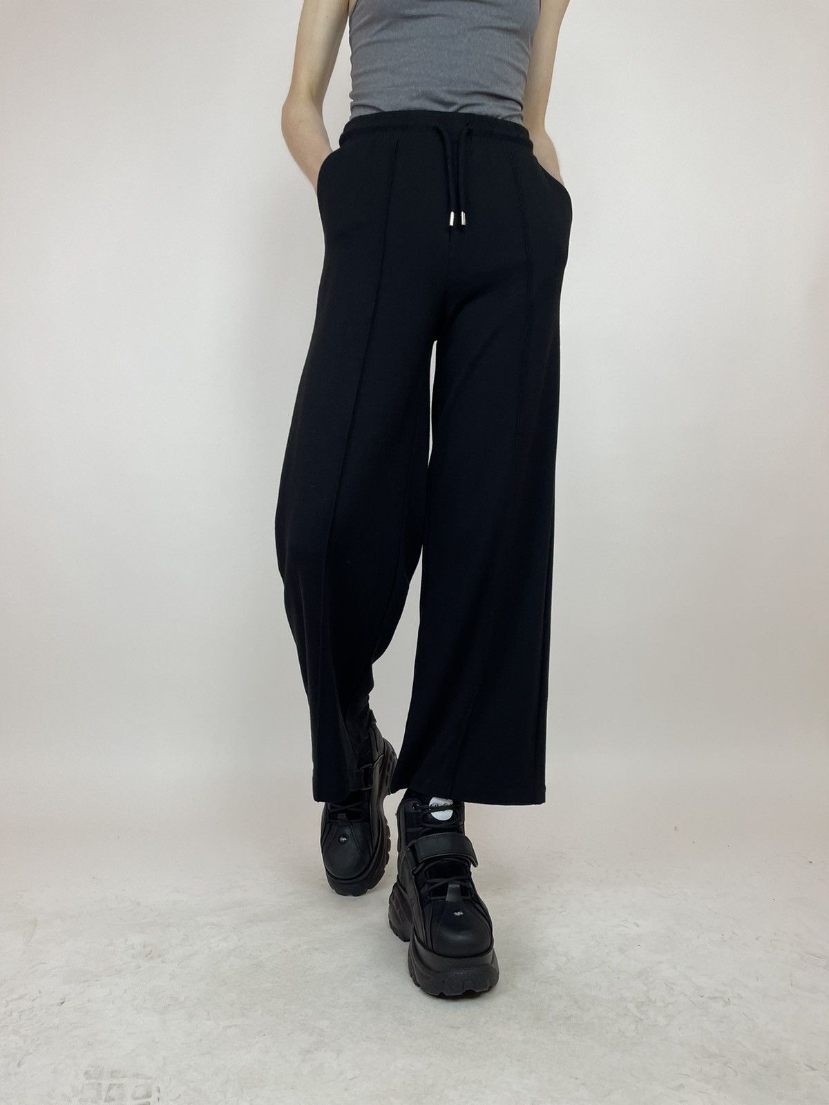 Japanese Brand × Selected Homme SELECTED HOMME Wide legs black Cropped pants Size 26" / US 2 / IT 38 - 1 Thumbnail