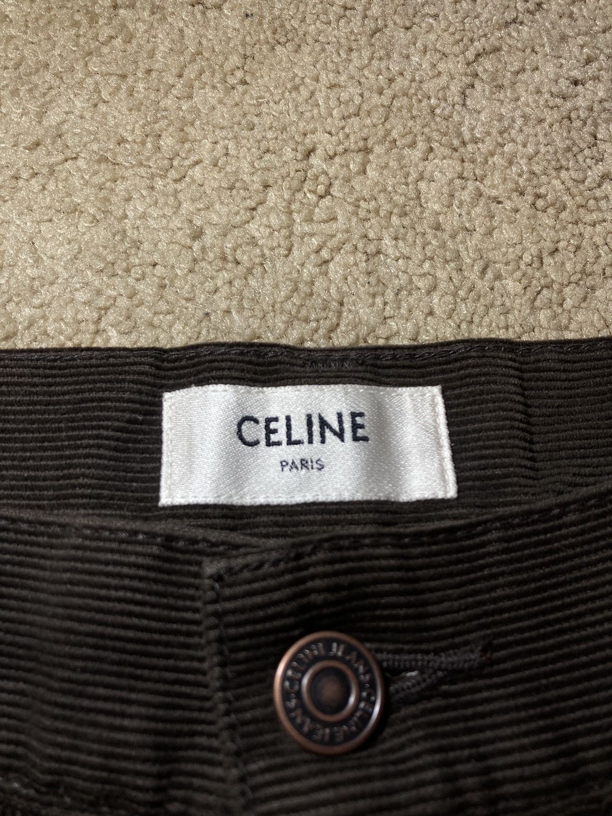 Celine × Hedi Slimane FW20 Celine Corduroy Velour Brown Pants 2020 Hedi Slimane Size US 30 / EU 46 - 3 Thumbnail