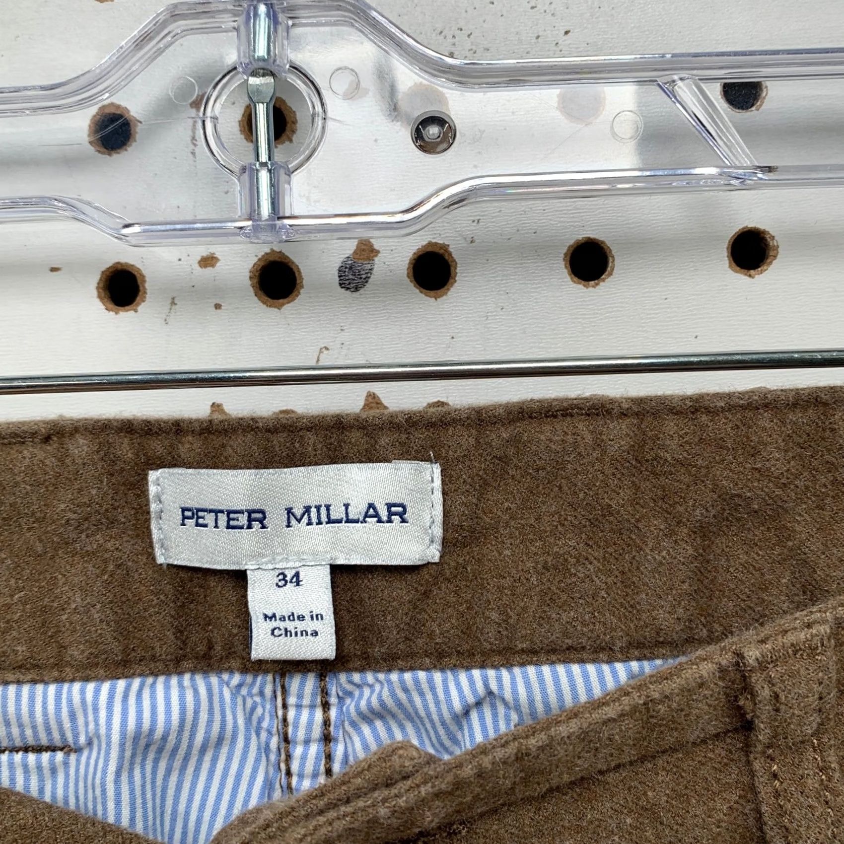 Peter Millar Peter Millar Flannel Chino Pants Mens 34x32 Brown Slim Business Work School Pennant Brown Chino Pants Mens 34x32 Slim Casual Business Womens? Size US 34 / EU 50 - 2 Thumbnail