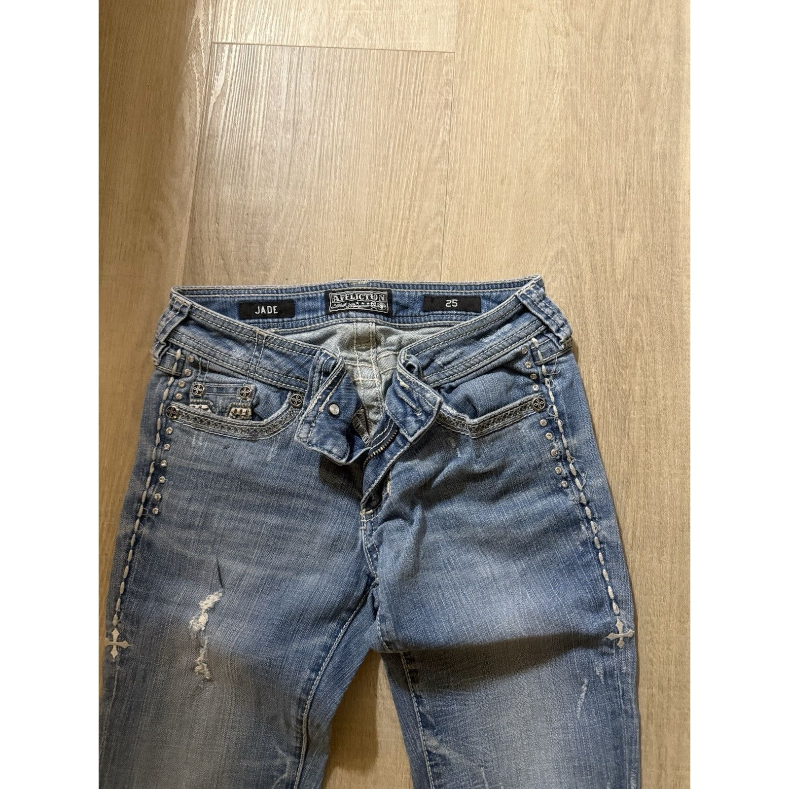 Affliction Affliction Jeans Vintage Y2K Jade Ladies Jeans 25 Size 25" / US 0 / IT 36 - 2 Thumbnail