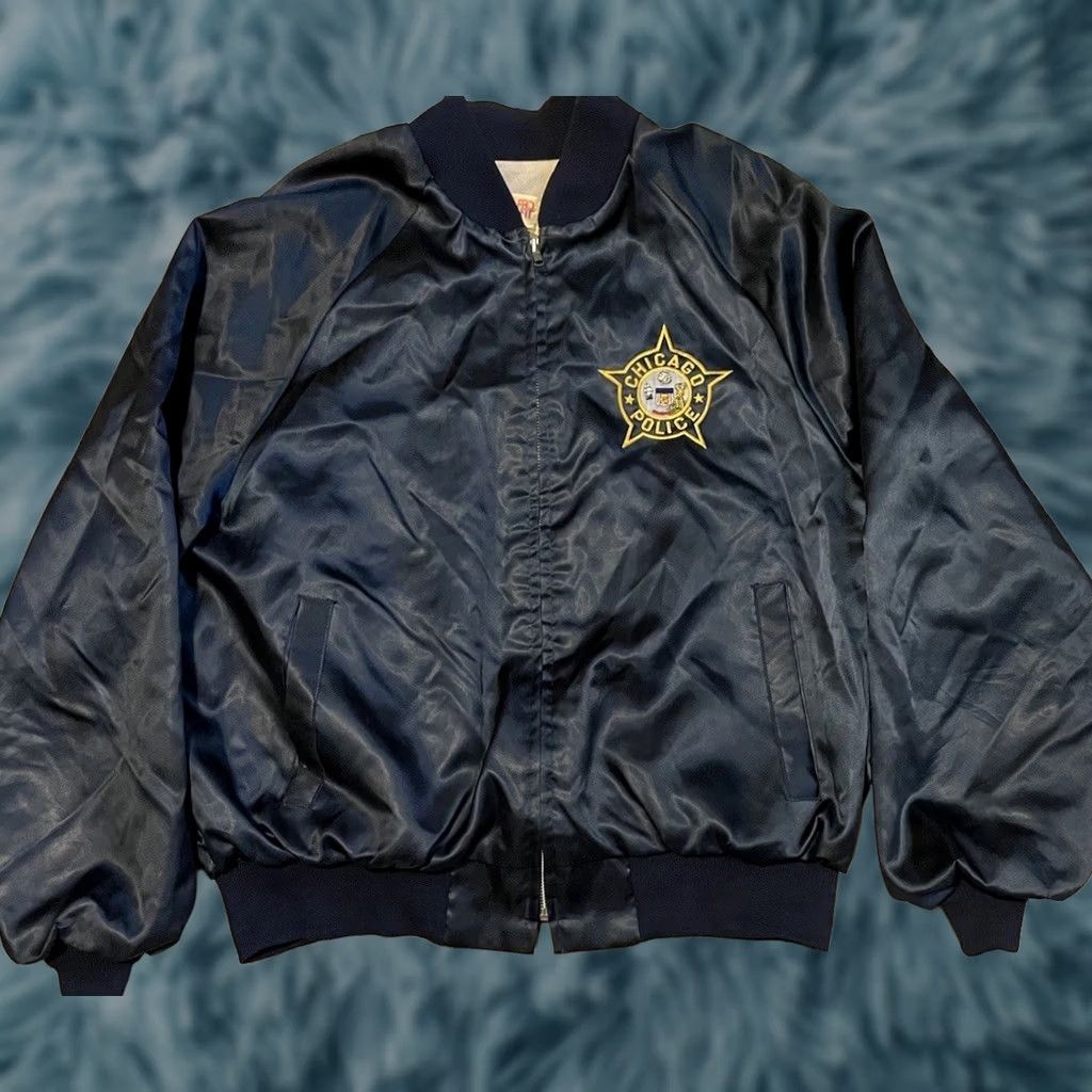 Vintage Vtg 80s Chicago Police Satin Jacket L XL Illinois Army Military Grunge 70s Size US L / EU 52-54 / 3 - 1 Thumbnail