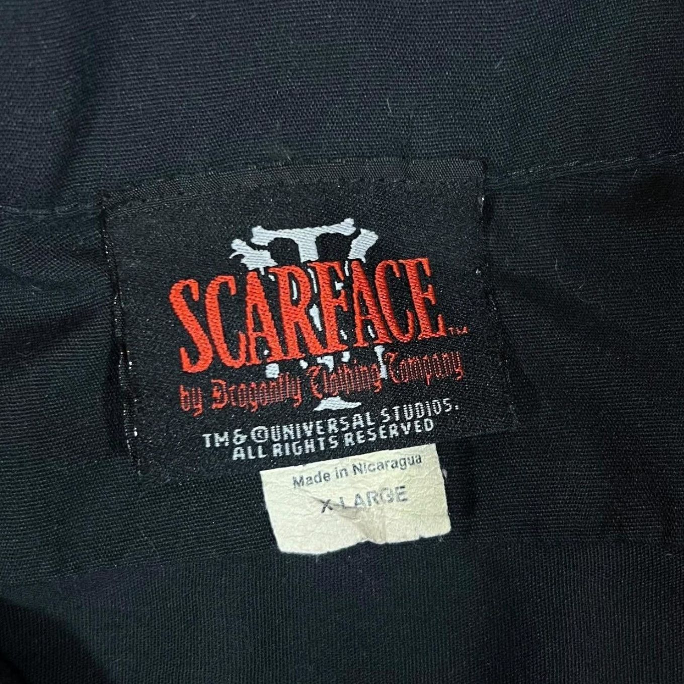 Vintage Dragonfly SCARFACE Black Short Sleeve Shirt XL Men Movie Graphic Front Back 00s Vintage Shirt Mens Size US XL / EU 56 / 4 - 6 Thumbnail