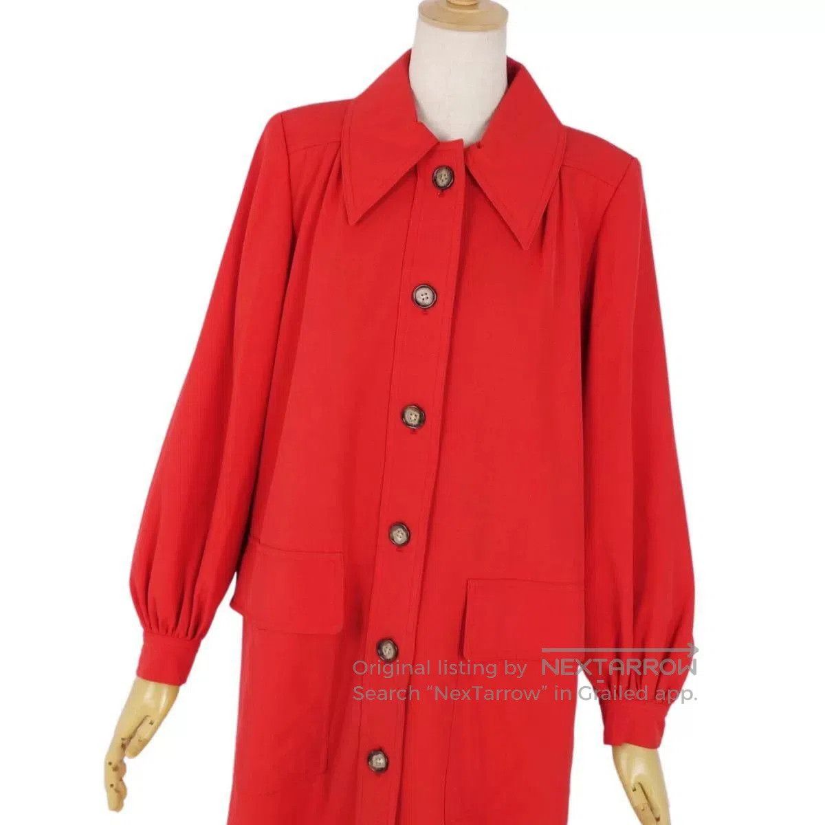 Saint Laurent Paris Yves Saint Laurent Red Long Coat. Size S / US 4 / IT 40 - 7 Thumbnail
