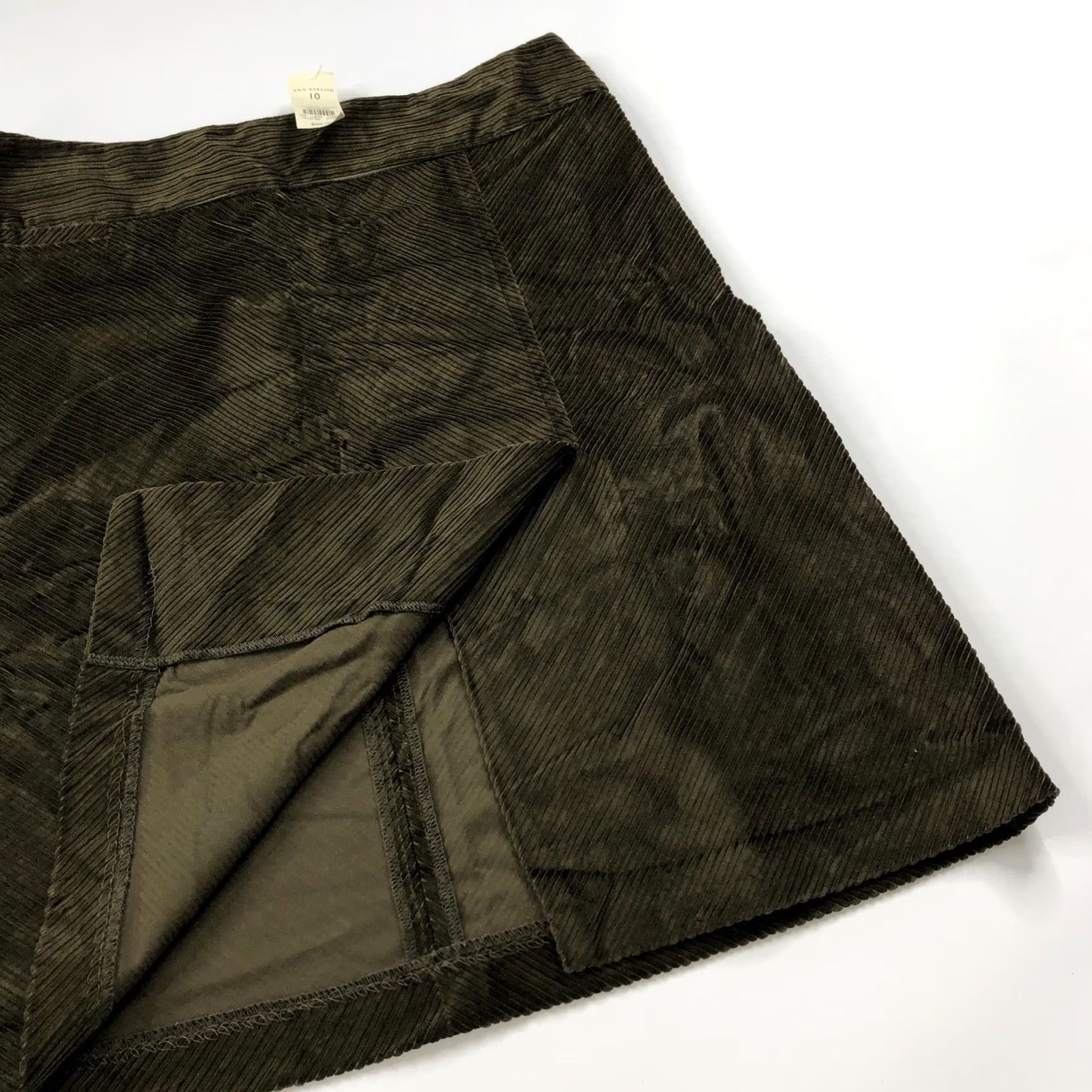 Ann Taylor Ann Taylor Corduroy Skirt Women Mini Green 10 Zip Front Pockets No Lining NEW Size 32" / US 10 / IT 46 - 2 Thumbnail