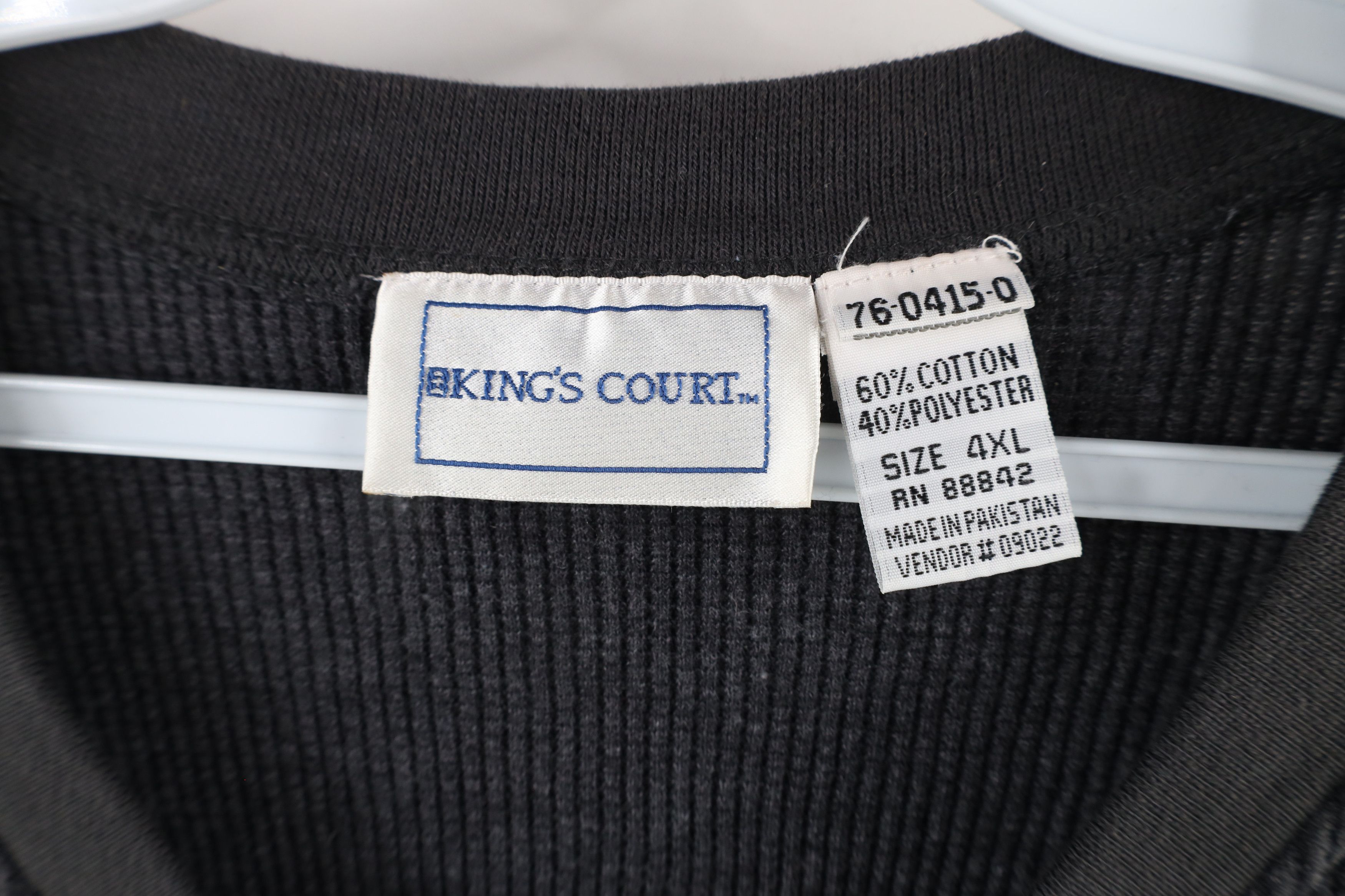 Vintage Vintage 90s Streetwear Waffle Knit Long Sleeve T-Shirt Gray Size US XXL / EU 58 / 5 - 4 Thumbnail