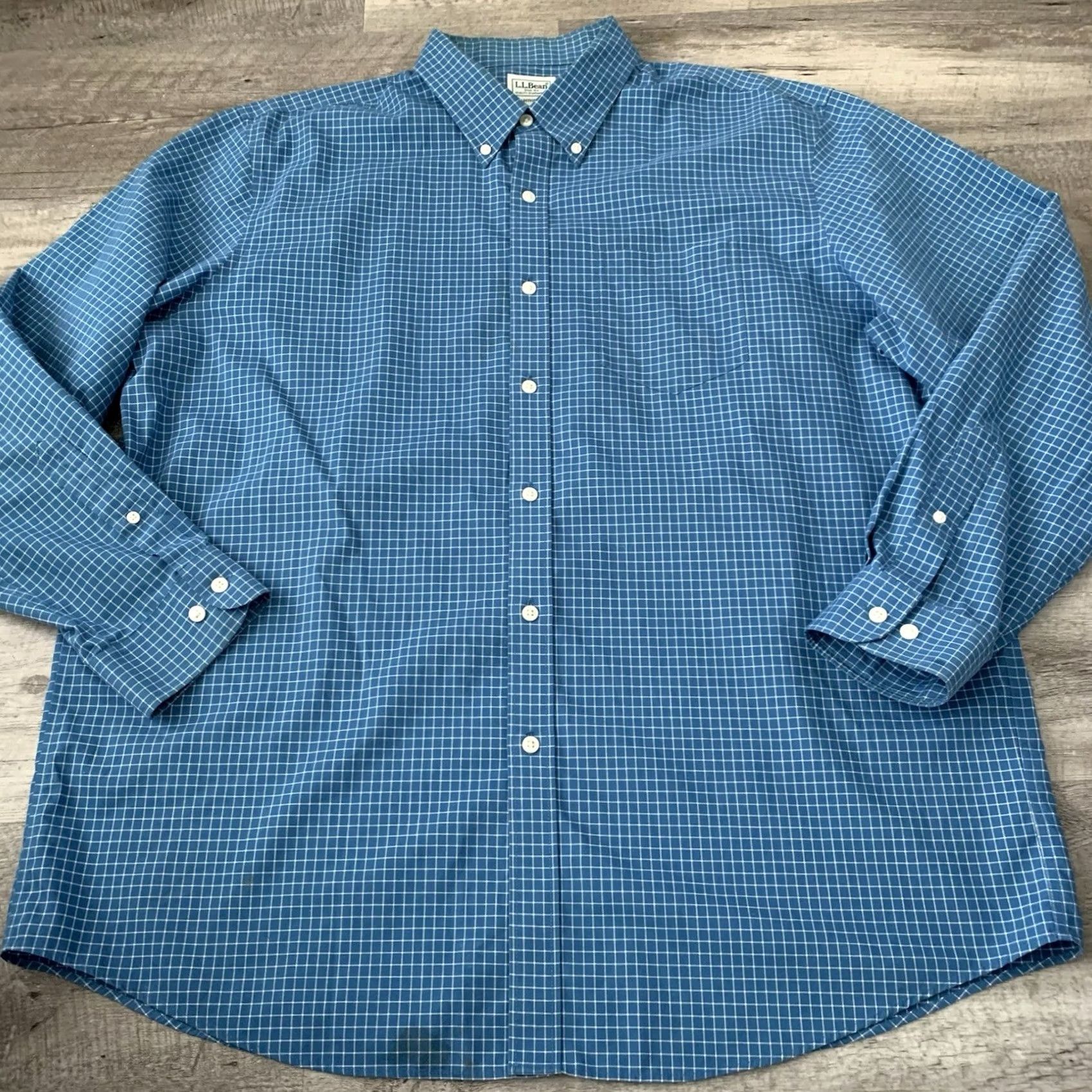 Vintage L.L. Bean Mens XL Blue Check Button-Up Shirt Wrinkle Free Traditional Fit Casual Size US XL / EU 56 / 4 - 7 Thumbnail