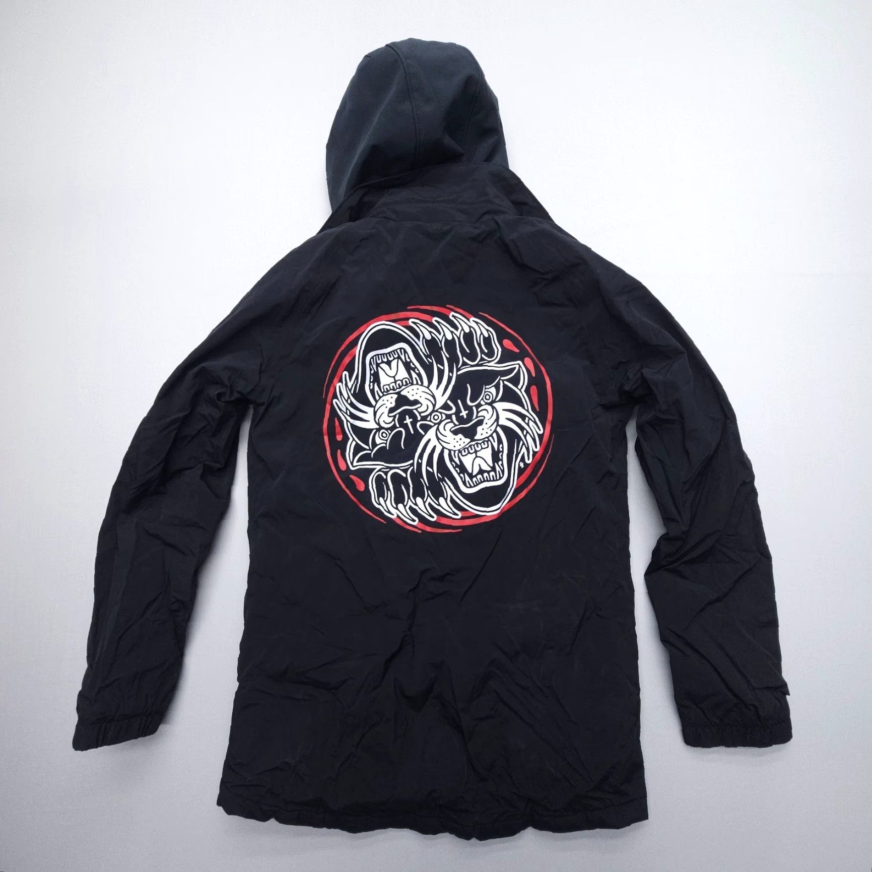Vintage Lurking Class Sketchy Tank Snowboard Jacket Womens S Black Snap Zip Hoodie Size S / US 4 / IT 40 - 2 Thumbnail