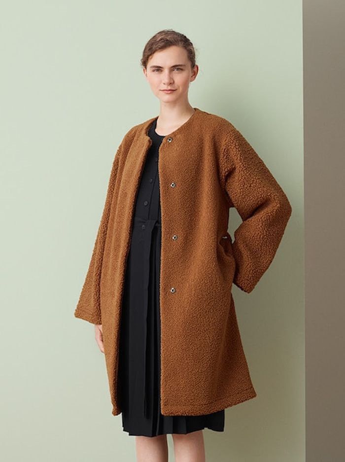 Uniqlo Pile Lined Fleece Collarless Coat Grailed