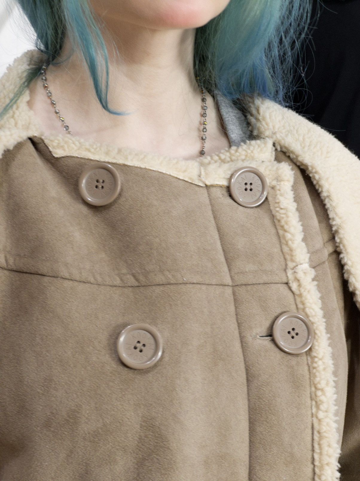 Vintage Faux shearling hooded coat in beige mori kei softcore Size M / US 6-8 / IT 42-44 - 15 Thumbnail