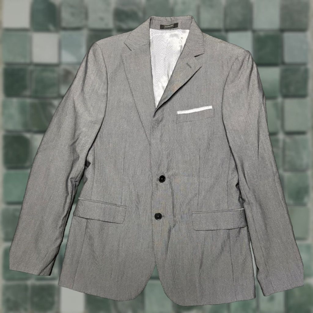 Vintage Zara Man Suit Jacket Mens 38 US Gray Blazer 2 Button Great Condition Jacket/Coat Regular Length Notch Lapel Gray Blazer Mens 38 US Kay Size 38R - 1 Thumbnail