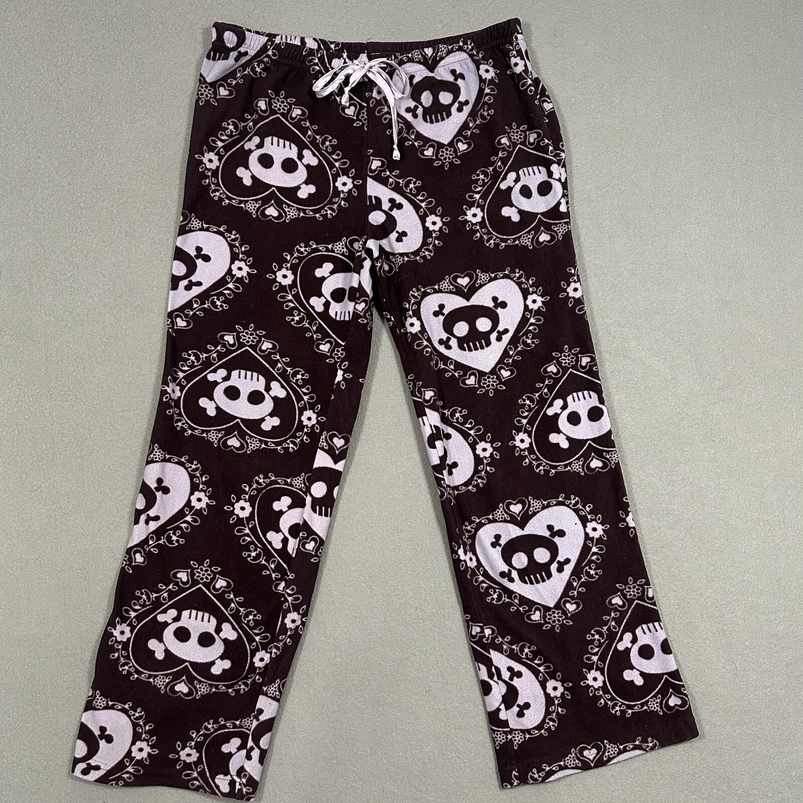 Other Women’s Pajama Pants Brown White Skull Pattern Y2K Size ONE SIZE - 1 Thumbnail