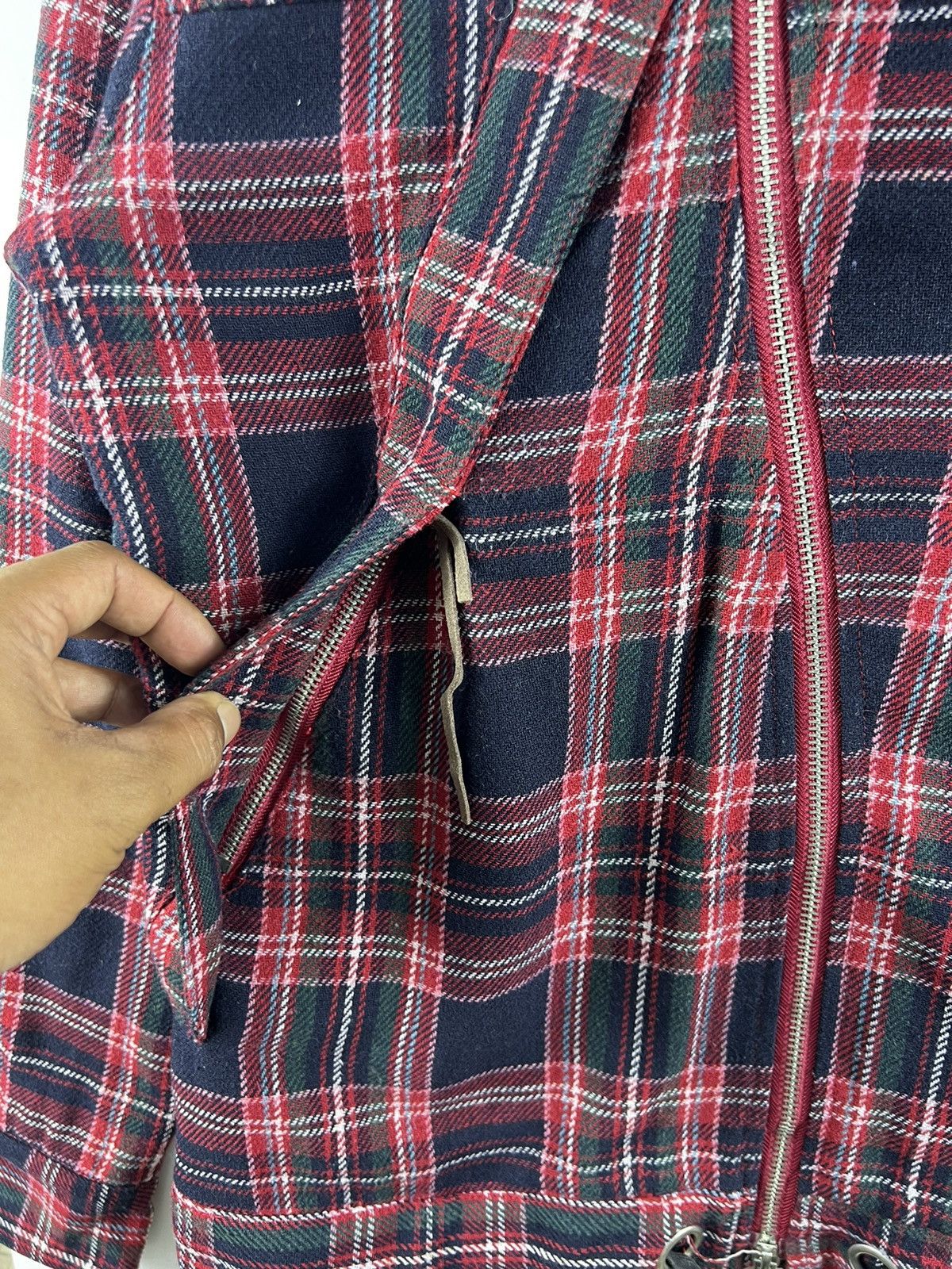 A.F.F.A. 🔥PUNK 💀 RED TARTAN DEVILOCK JAPON DOUBLE COLLAR HOOD - M Size US M / EU 48-50 / 2 - 7 Thumbnail
