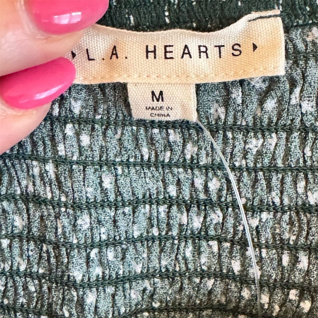 Other NWT La Hearts Women's M Green Floral Cropped Tank Top Spagh Size M / US 6-8 / IT 42-44 - 3 Thumbnail