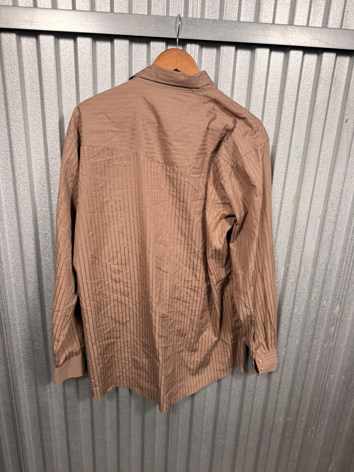 Wrangler Vintage Wrangler Pearl Snap Pinstripe Beige Western Shirt Size US L / EU 52-54 / 3 - 8 Thumbnail