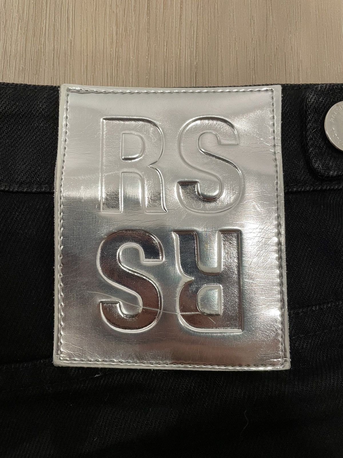 Raf Simons RAF SIMONS SS19 Chrome Patch Denim Shorts Size US 33 - 4 Thumbnail