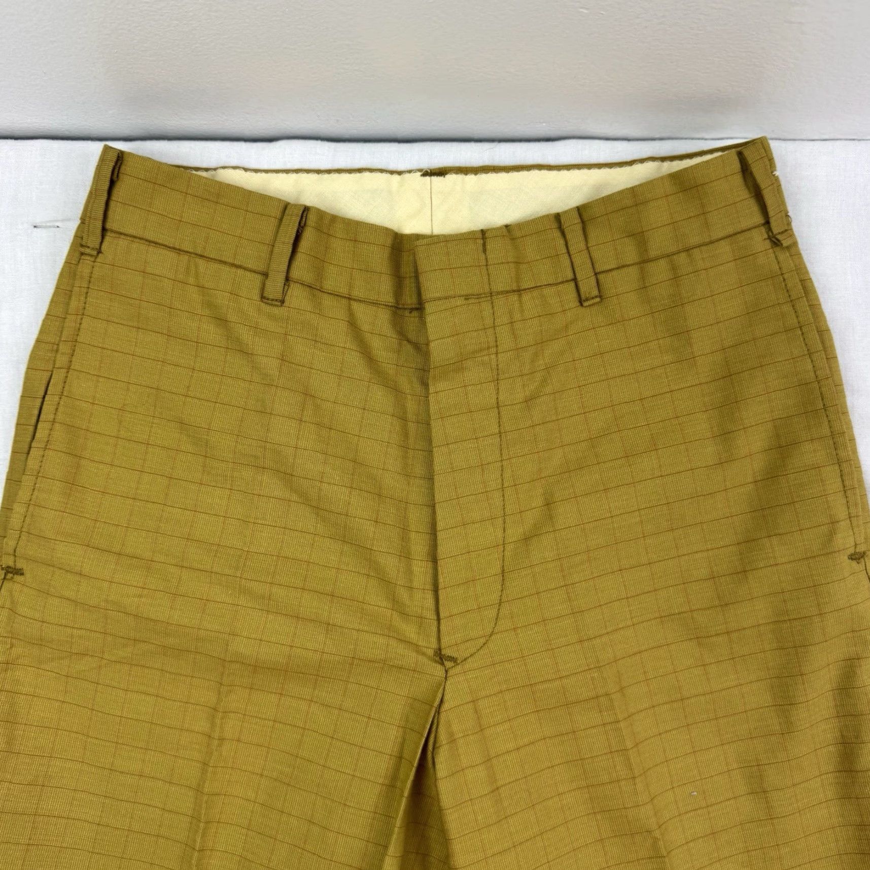 Vintage VINTAGE Koratron Pants Men 28x29 Plaid Yellow Zip 50s 60s Dress Pants Size US 28 / EU 44 - 4 Thumbnail
