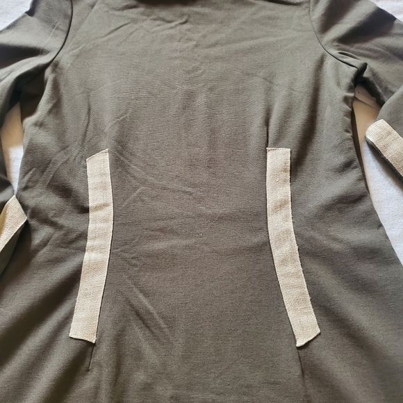 Designer Amy Matto New York Army Green & Cream Long Sleeve Sz. 8 Dres Size M / US 6-8 / IT 42-44 - 5 Thumbnail