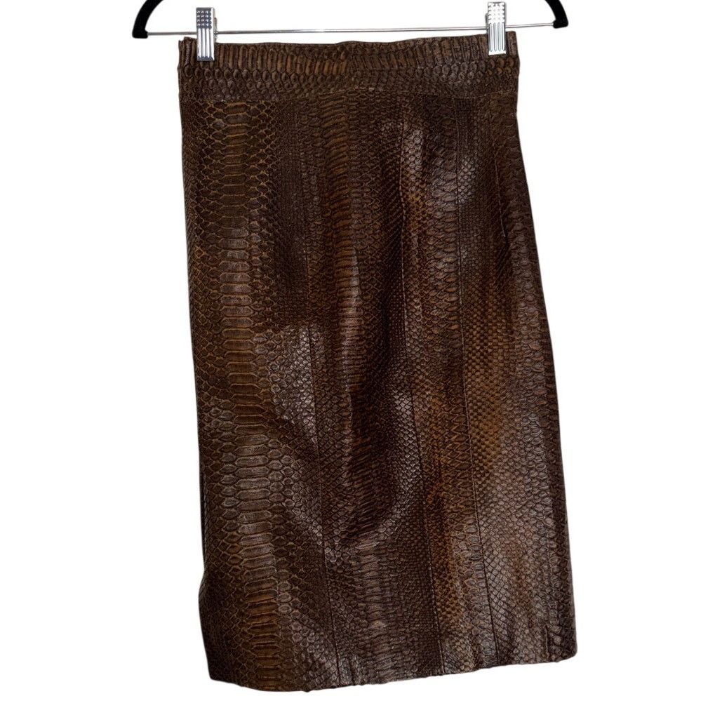 Dolce & Gabbana Dolce & Gabbana Python Midi-Skirt Size 26" / US 2 / IT 38 - 2 Thumbnail